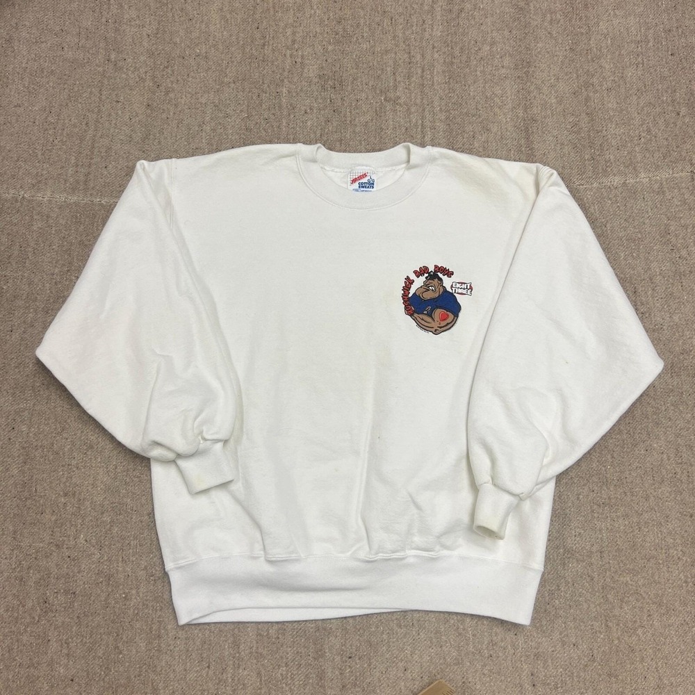 Vintage Bushwick Bad Boys Sweatshirt Mens Large White 1990s Eight Three New York